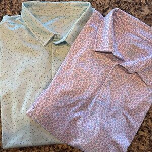 Men's Polka Dot Polo Shirts - Light Blue and Lavender